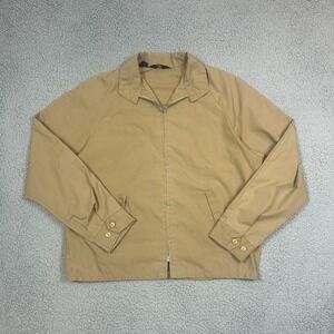 Vintage 70s JC Penney Bi Swing Jacket Penn Prest Beige  Full Zip Mens Medium